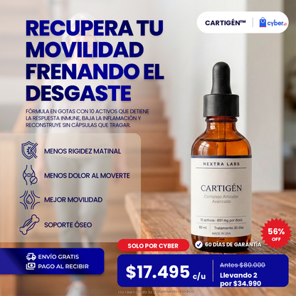 CARTIGÉN: Frena el desgaste articular desde la raíz